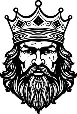 King - Black and White Isolated Icon - illustration