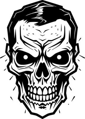 Skull, Black and White illustration