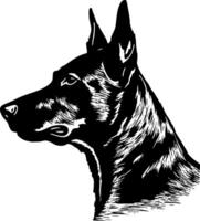 Australian Kelpie, Minimalist and Simple Silhouette - illustration vector