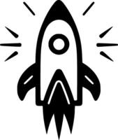 Rocket, Minimalist and Simple Silhouette - illustration vector