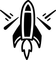Rocket, Minimalist and Simple Silhouette - illustration vector