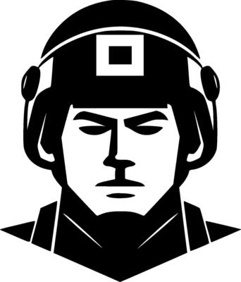 Army - Black and White Isolated Icon - illustration