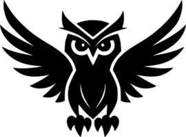 Owl - Black and White Isolated Icon - illustration vector