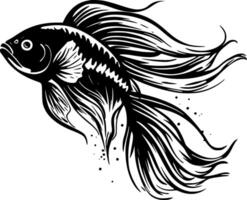 Betta Fish, Minimalist and Simple Silhouette - illustration vector
