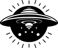 UFO, Minimalist and Simple Silhouette - illustration vector