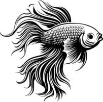 Betta Fish, Minimalist and Simple Silhouette - illustration vector