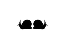 Silhouette of the Snails are also called Escargot, Flat Style, Pair Animal Series, can use for Logo, Art Illustration, Apps, Website or Graphic Design Element vector
