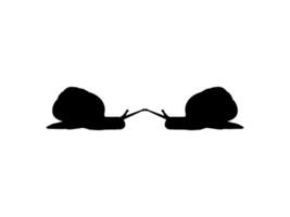 Silhouette of the Snails are also called Escargot, Flat Style, Pair Animal Series, can use for Logo, Art Illustration, Apps, Website or Graphic Design Element vector