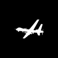Silhouette of the UAV drone or Unmanned Aerial Vehicle, Flat Style, can use for Art Illustration, Logo Gram, Pictogram, Website, or Graphic Design Element vector