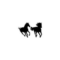 Pair Horse Silhouette, flat style, can use for Logo Gram, Art Illustration, Emblem, Pictogram, Apps, Website or Graphic Design Element vector