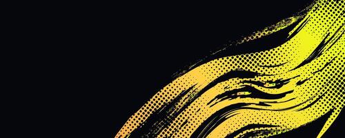 Abstract Sport Background with Yellow and Green Gradient Brushstrokes and Halftone Effect. Dynamic Grunge Background with Brush Texture. Scratch Elements For Design vector