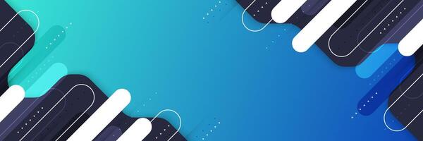 Blue and Green Gradient Background with Geometric Line Shape and Technology Concept vector