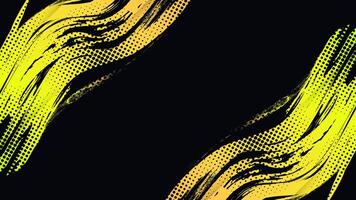 Abstract Sport Background with Yellow and Green Gradient Brushstrokes and Halftone Effect. Dynamic Grunge Background with Brush Texture. Scratch Elements For Design vector