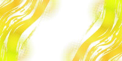 Abstract Sport Background with Yellow and Green Gradient Brushstrokes and Halftone Effect. Dynamic Grunge Background with Brush Texture. Scratch Elements For Design vector