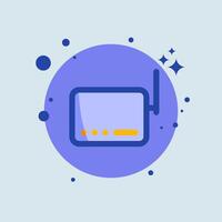 Router flat illustration. Network connection signs illustration. vector