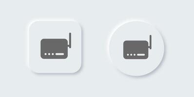 Router solid icon in neomorphic design style. Network connection signs illustration. vector