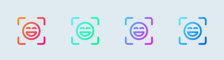 Selfie line icon in gradient colors. Photo signs illustration. vector