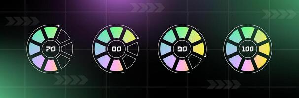 Loading bar interface. Futuristic progress design element. vector