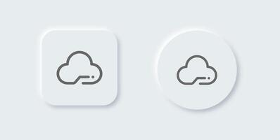 Cloud computing line icon in neomorphic design style. Server signs illustration. vector
