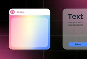 Futuristic design element in gradient colors. Pop up interface element. vector