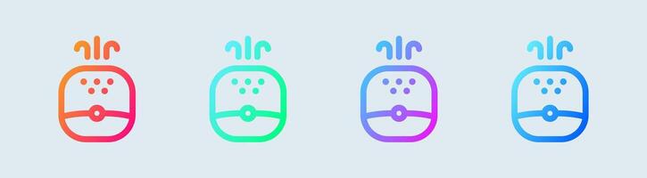 Humidifier line icon in gradient colors. Vapour signs illustration. vector