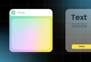 Futuristic design element in gradient colors. Pop up interface element. vector