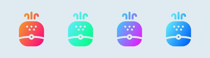 Humidifier solid icon in gradient colors. Vapour signs illustration. vector