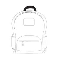 A black backpack silhouette with a front pocket and side pockets. Ideal for use in promotional materials, advertisements, and product vector