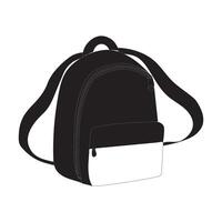 A black backpack silhouette with a front pocket and side pockets. Ideal for use in promotional materials, advertisements, and product vector
