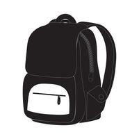 A black backpack silhouette with a front pocket and side pockets. Ideal for use in promotional materials, advertisements, and product vector