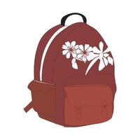 A stylish illustration of a two tone backpack. The design includes a secure buckle closure and a front pocket, for daily use, school, travel. Ideal for design projects, websites, and promotion vector