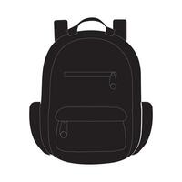 A black backpack silhouette with a front pocket and side pockets. Ideal for use in promotional materials, advertisements, and product vector