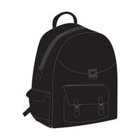 A black backpack silhouette with a front pocket and side pockets. Ideal for use in promotional materials, advertisements, and product vector