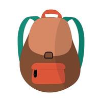 A stylish illustration of a two tone backpack. The design includes a secure buckle closure and a front pocket, for daily use, school, travel. Ideal for design projects, websites, and promotion vector
