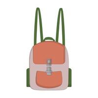 A stylish illustration of a two tone backpack. The design includes a secure buckle closure and a front pocket, for daily use, school, travel. Ideal for design projects, websites, and promotion vector
