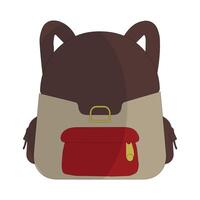 A stylish illustration of a two tone backpack. The design includes a secure buckle closure and a front pocket, for daily use, school, travel. Ideal for design projects, websites, and promotion vector