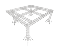 alumínio estrutura quadro, Armação isolado em fundo. 3d Renderização - ilustração png