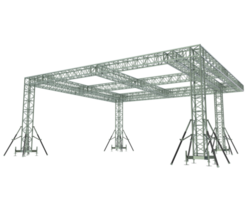 Aluminum structure frame isolated on background. 3d rendering - illustration png