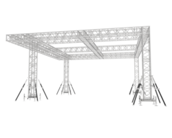 Aluminum structure frame isolated on background. 3d rendering - illustration png