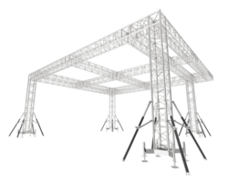Aluminum structure frame isolated on background. 3d rendering - illustration png