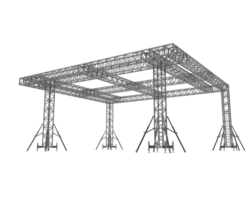 Aluminum structure frame isolated on background. 3d rendering - illustration png