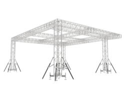 Aluminum structure frame isolated on background. 3d rendering - illustration png