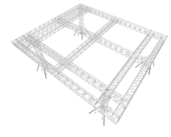 Aluminum structure frame isolated on background. 3d rendering - illustration png