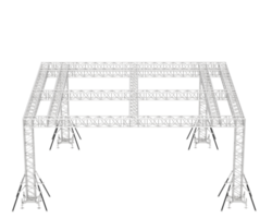 Aluminum structure frame isolated on background. 3d rendering - illustration png