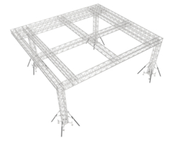 alumínio estrutura quadro, Armação isolado em fundo. 3d Renderização - ilustração png
