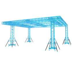 Aluminum structure frame isolated on background. 3d rendering - illustration png