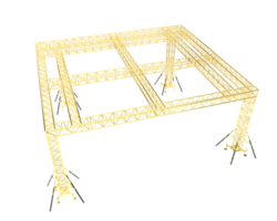 alumínio estrutura quadro, Armação isolado em fundo. 3d Renderização - ilustração png