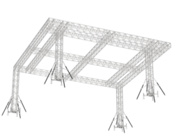 Aluminum structure frame isolated on background. 3d rendering - illustration png