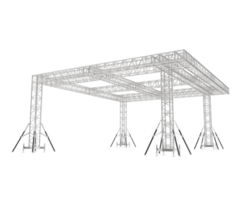 Aluminum structure frame isolated on background. 3d rendering - illustration png