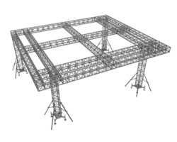 Aluminum structure frame isolated on background. 3d rendering - illustration png
